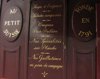 sign at au Petit Suisse
